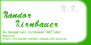 nandor kirnbauer business card